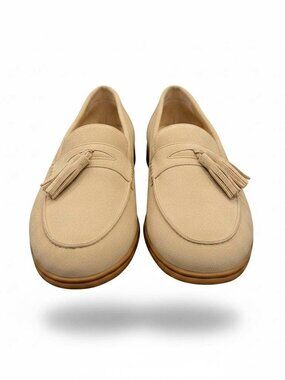 Beige Leather Tassel Loafers – Casual Dress Shoes